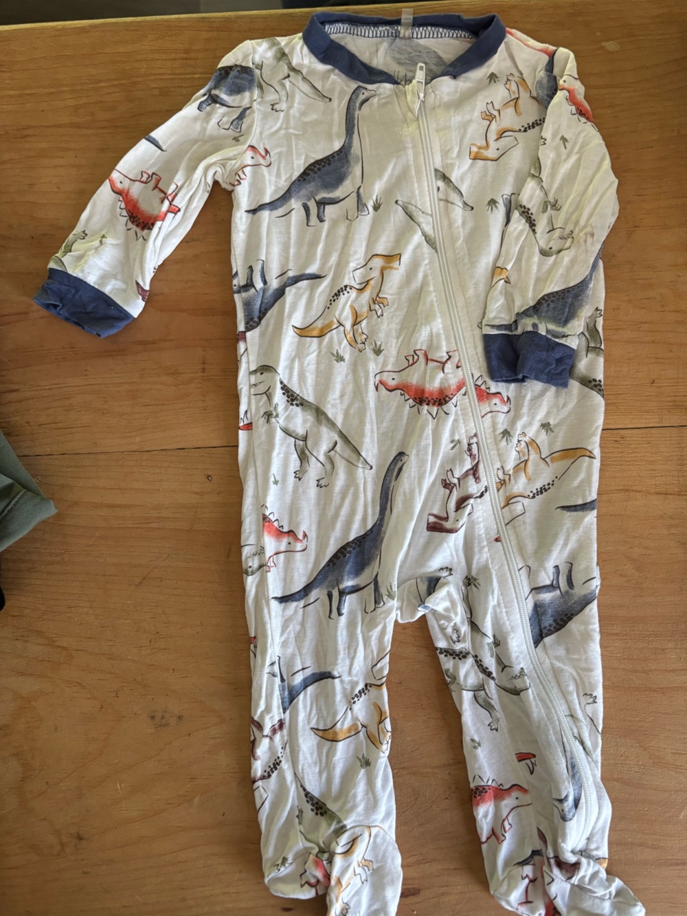 Milkberry Bamboo Baby Footie with Multicolor Dinosaur